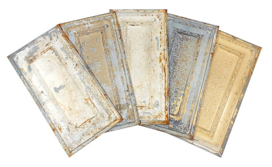 Architectural ceiling tin, (100) embossed metal panels (1 of 1)