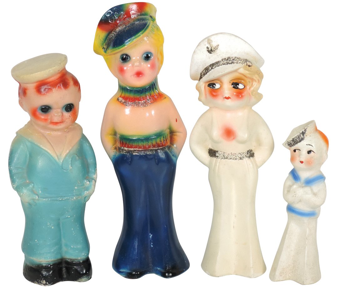 Carnival chalkware figures (4), Sailor Girls & Boys, (1 of 1)