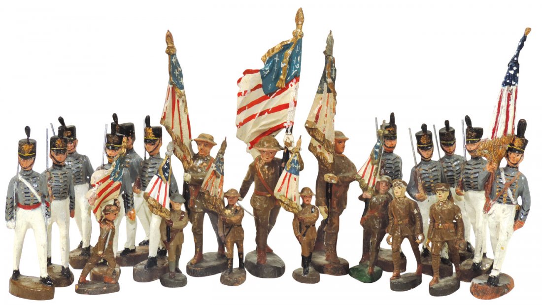 Toy soldiers (20), Elastolin, composition, VG cond, (1 of 1)