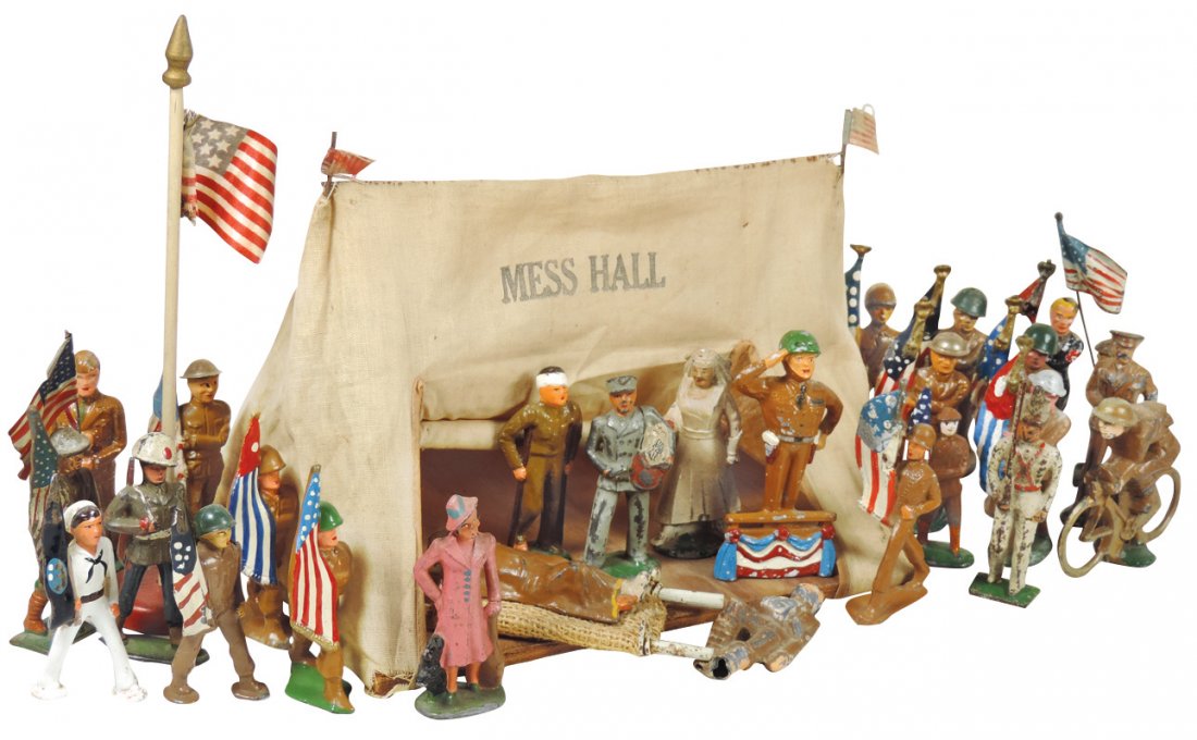 Toy soldiers (25), bicycles, flags, wounded & mess (1 of 1)