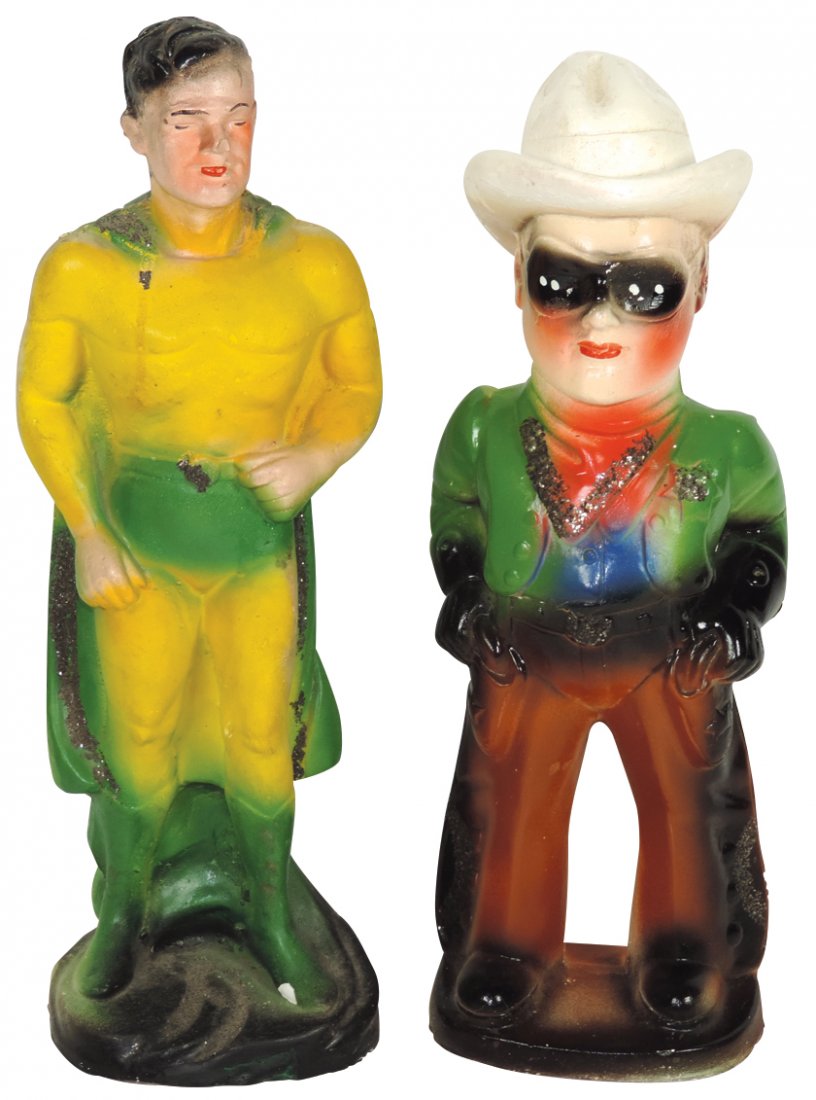 Carnival chalkware figures (2), Superman & Lone Ranger, (1 of 1)