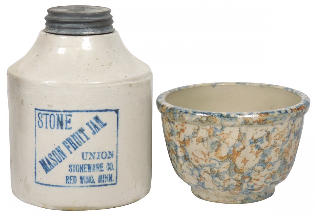 Stoneware (2), Mason Fruit Jar, Union Stoneware Co.-Red (1 of 1)