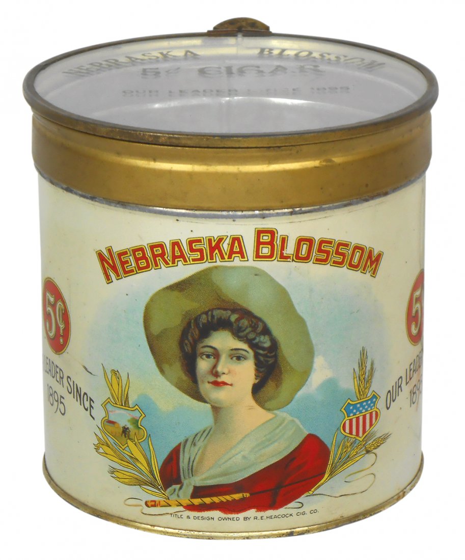 Tobacciana tin, Nebraska Blossom 5Â¢ Cigar, mfgd by (1 of 1)
