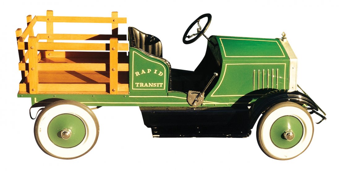 Pedal car, American National stake bed truck "Rapid (1 of 3)