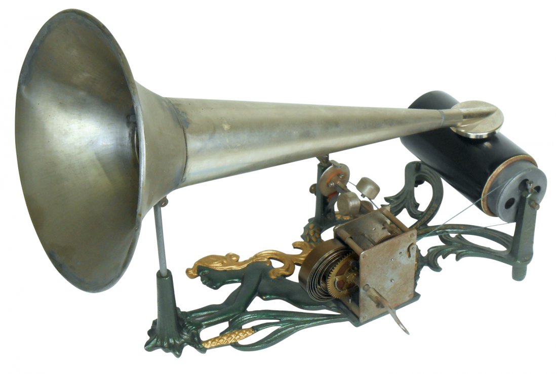 Music, Lyre Puck Mermaid Base Cylinder Phonograph, (1 of 1)