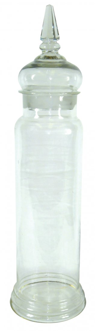 Candy show jar, tall glass cyclinder w/ground neck & (1 of 1)