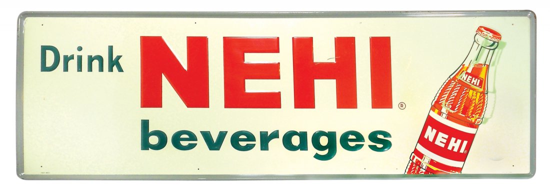 Soda fountain sign, Nehi Beverages, dated 11-1960, (1 of 1)
