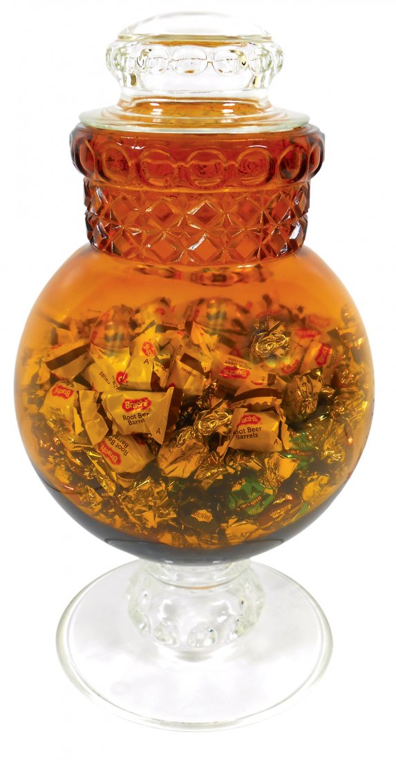 Candy show jars (2), unusual pr of Dakota globes (1 of 2)