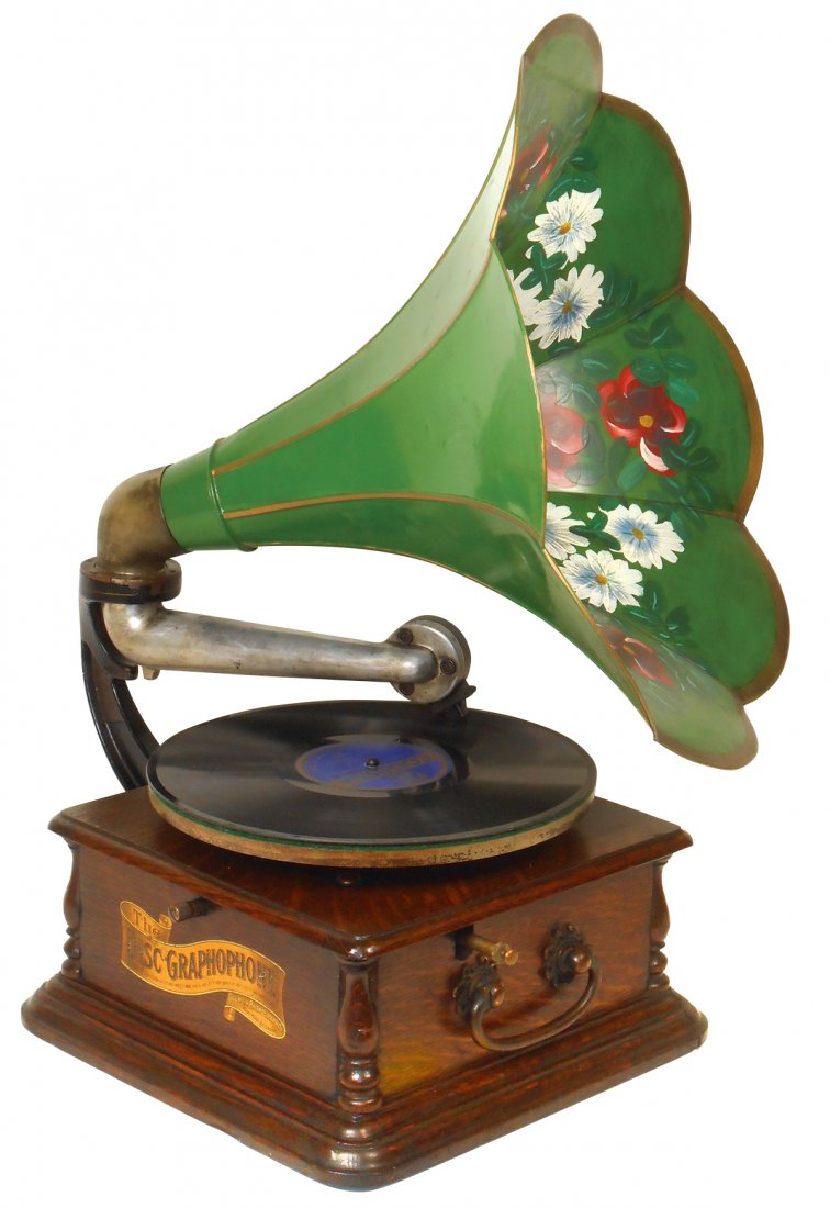 Music, Columbia Disc Graphophone, BH style w/rear mount (1 of 1)