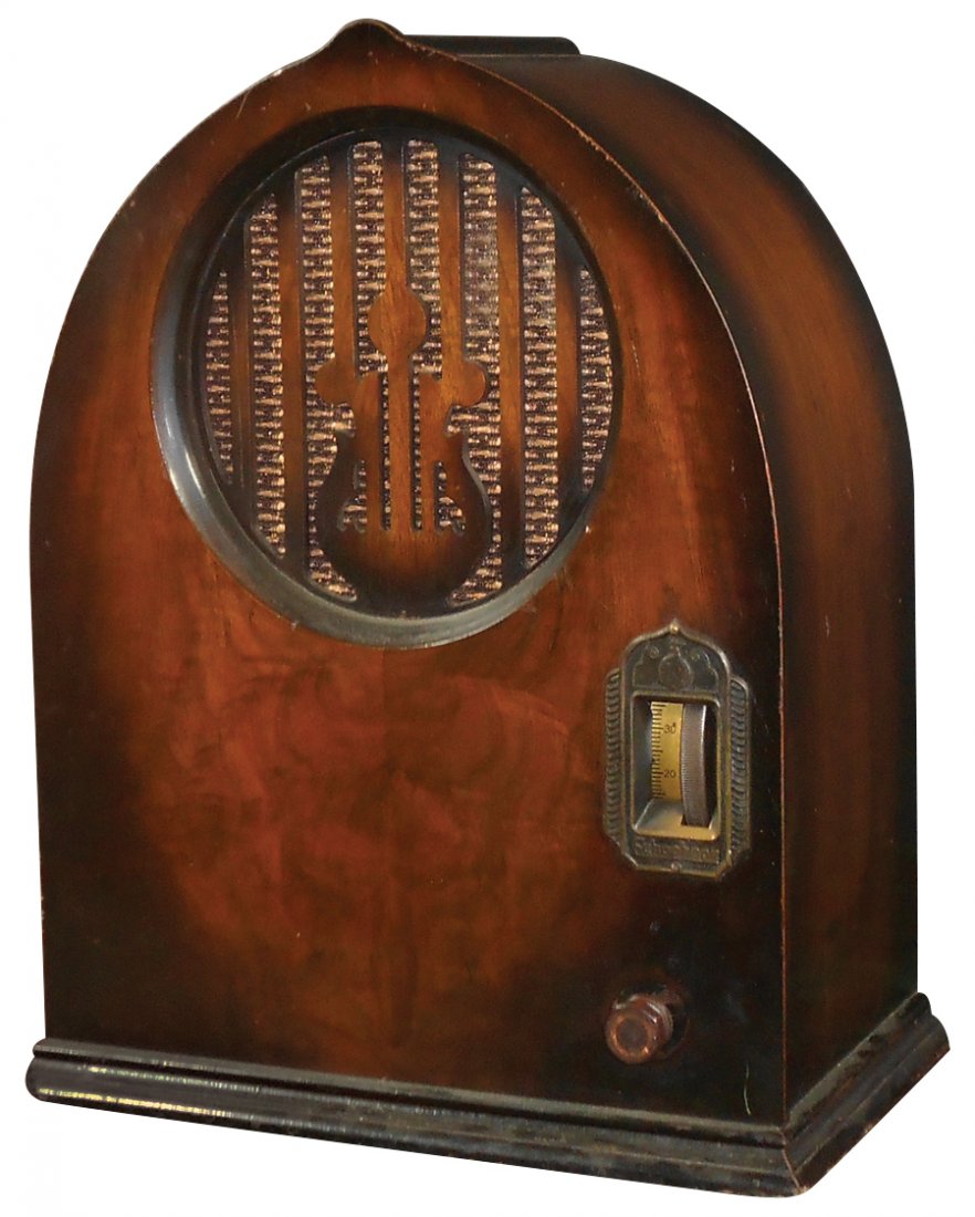 Radio, Echophone S-4 cathedral, two-toned wood, right (1 of 1)
