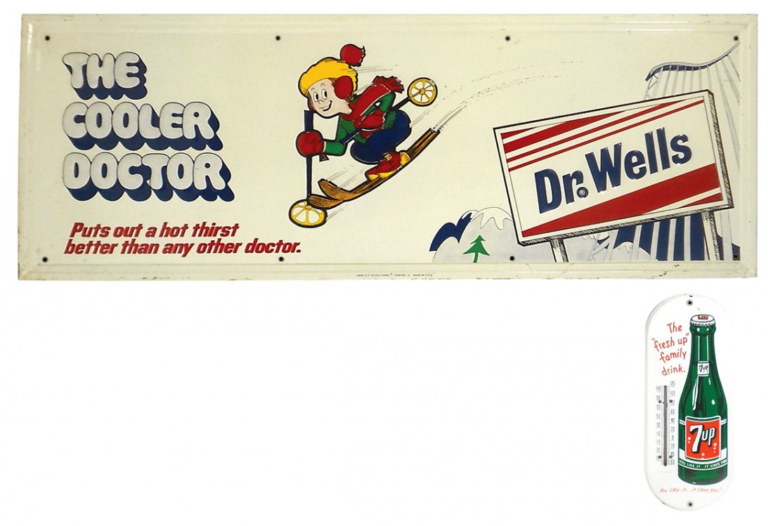 Soda fountain sign & thermometer (2), 7Up thermometer, (1 of 1)