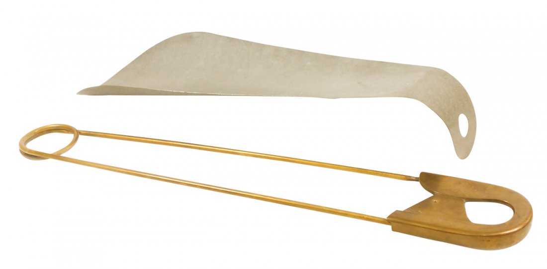 Oversized store displays (2), shoe horn, metal, Exc (1 of 1)