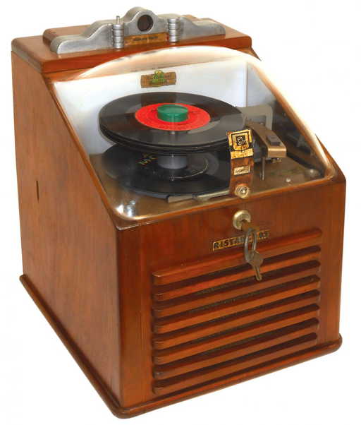 Music, record player, Ristaucrat 45 rpm automatic, oak,