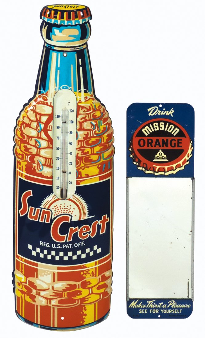 Soda fountain thermometer & mirror (2), Sun Crest (1 of 1)