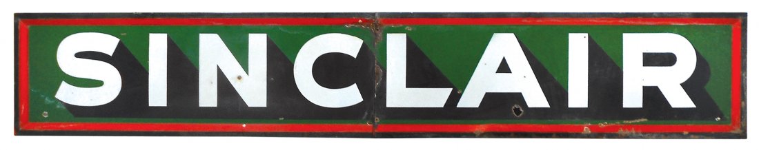 Petroliana sign, Sinclair, porcelain, VG orig cond (1 of 1)