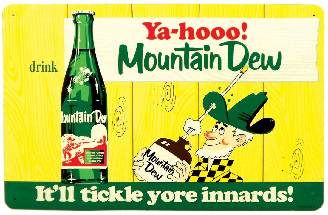 Soda fountain sign, Ya-hooo Mountain Dew, by Phoenix (1 of 1)