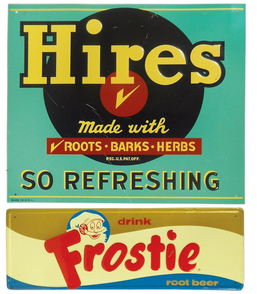 Soda fountain signs (2), Frostie Root Beer, mfgd by (1 of 1)