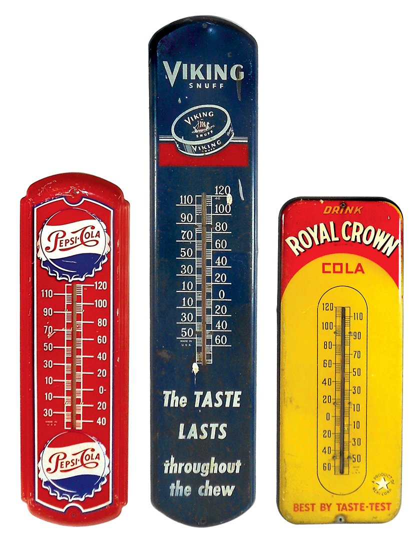 Soda fountain & tobacco thermometers (3), Royal Crown (1 of 1)