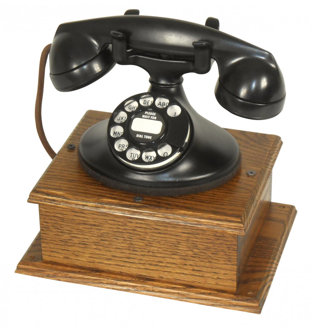 Country store, telephone, wood box w/metal phone, (1 of 1)