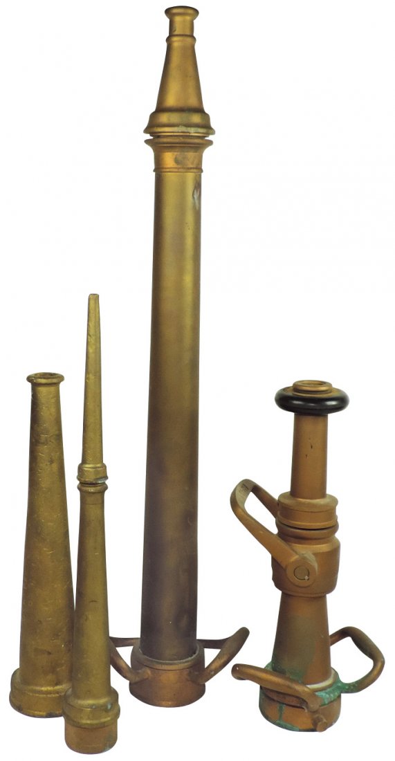 Fireman's Nozzles (4), all brass, VG+ cond, 15- 30"H. (1 of 1)