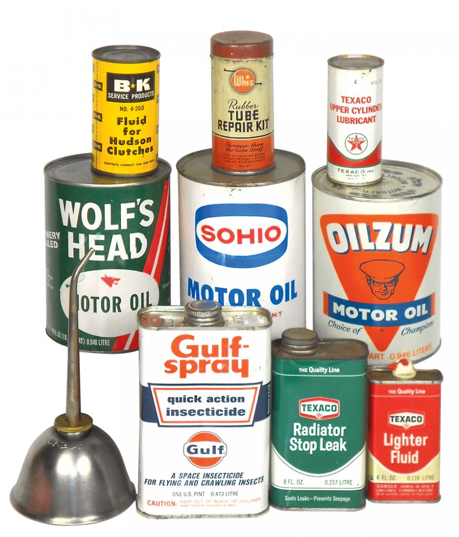 Petroliana tins (10), Wolf's Head, Oilzum & Sohio Motor (1 of 1)