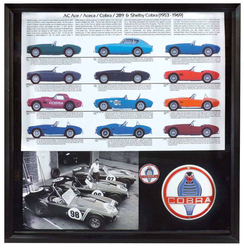 Automotive framed shadowbox, Shelby Cobra, w/Cobra (1 of 1)