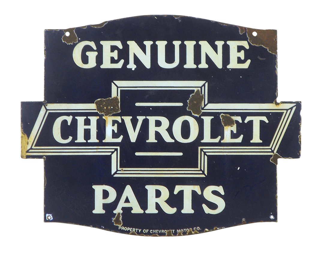 Automotive sign, Chevrolet Genuine Parts, DSP, Good (1 of 2)