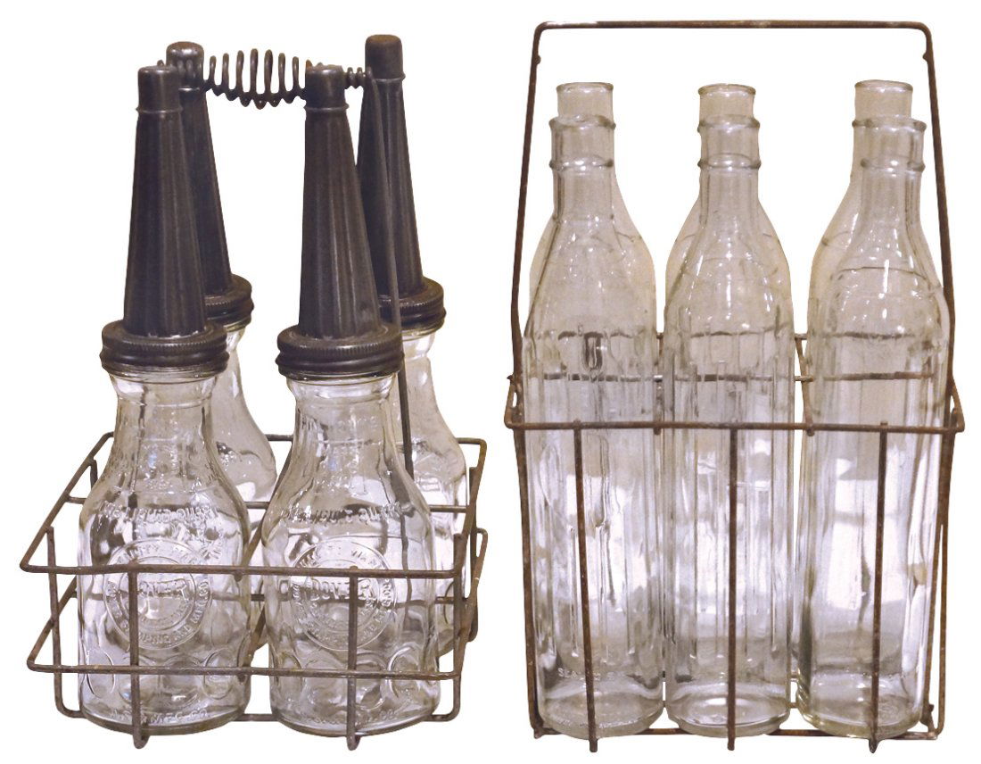 Petroliana bottles, 6 assorted tall bottles & 4 Dover (1 of 1)