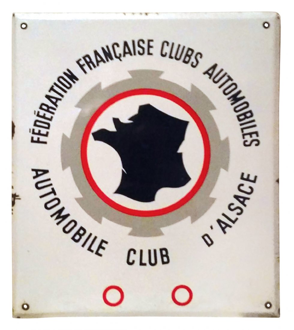 Petroliana sign, French Auto Club, self-framed SSP (1 of 1)