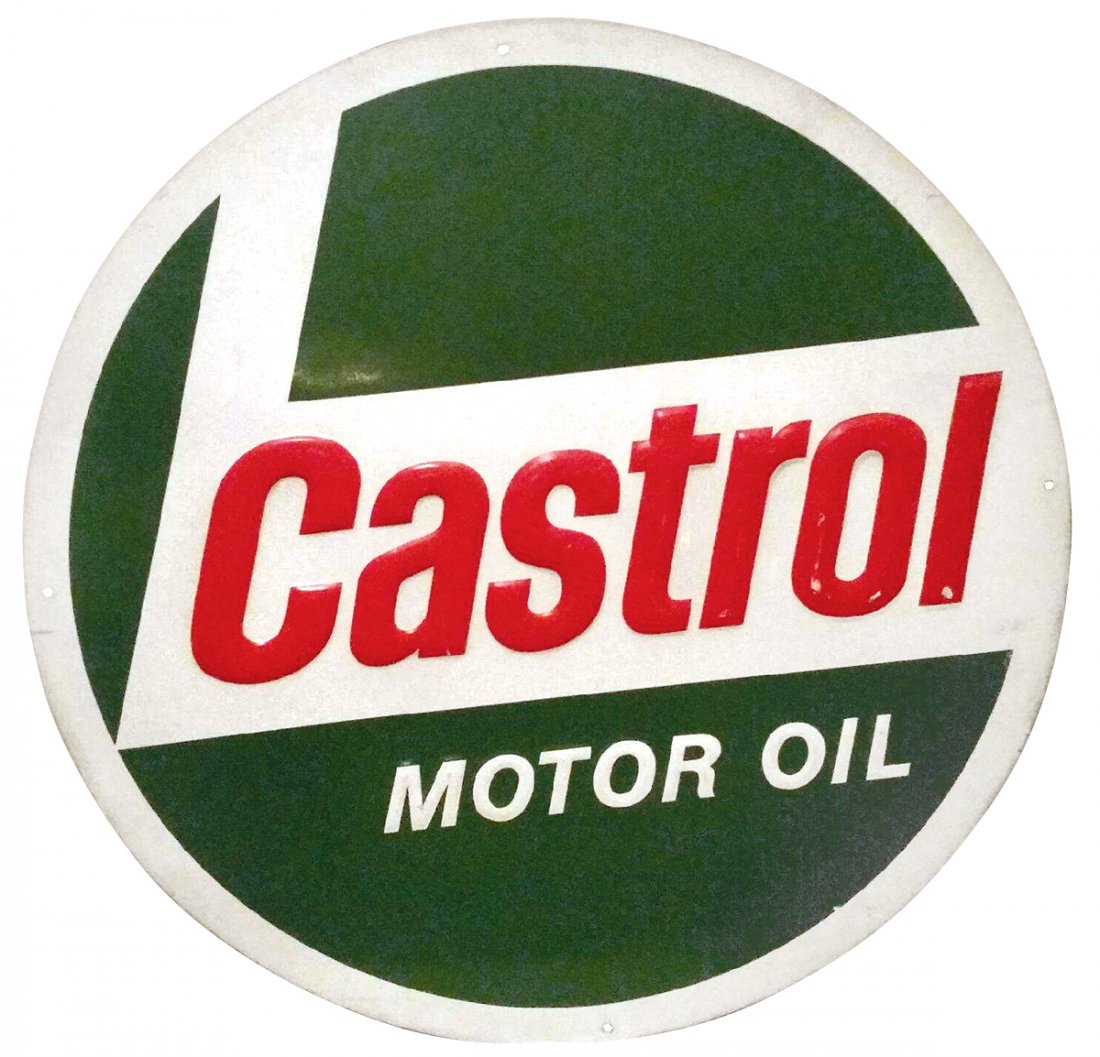 Petroliana sign, Castrol Motor Oil, SS embossed tin, (1 of 1)