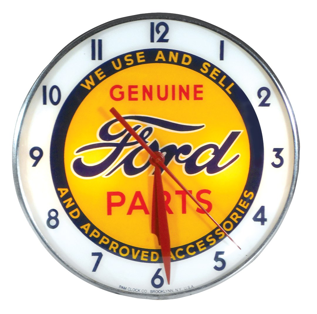 Automotive clock, Genuine Ford Parts, Pam Clock Co.