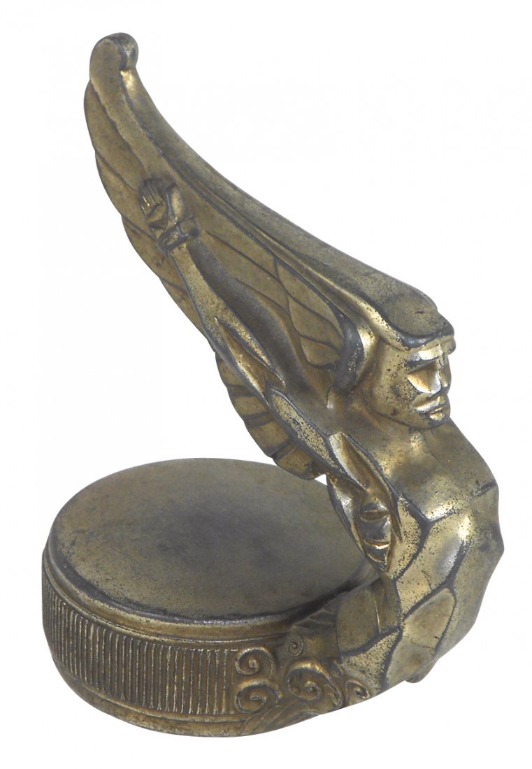 Mascot radiator cap, 1928 Essex, cast metal winged (1 of 1)