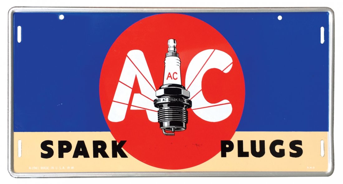 Automotive sign, AC Spark Plugs, SS tin, NOS Mint (1 of 1)