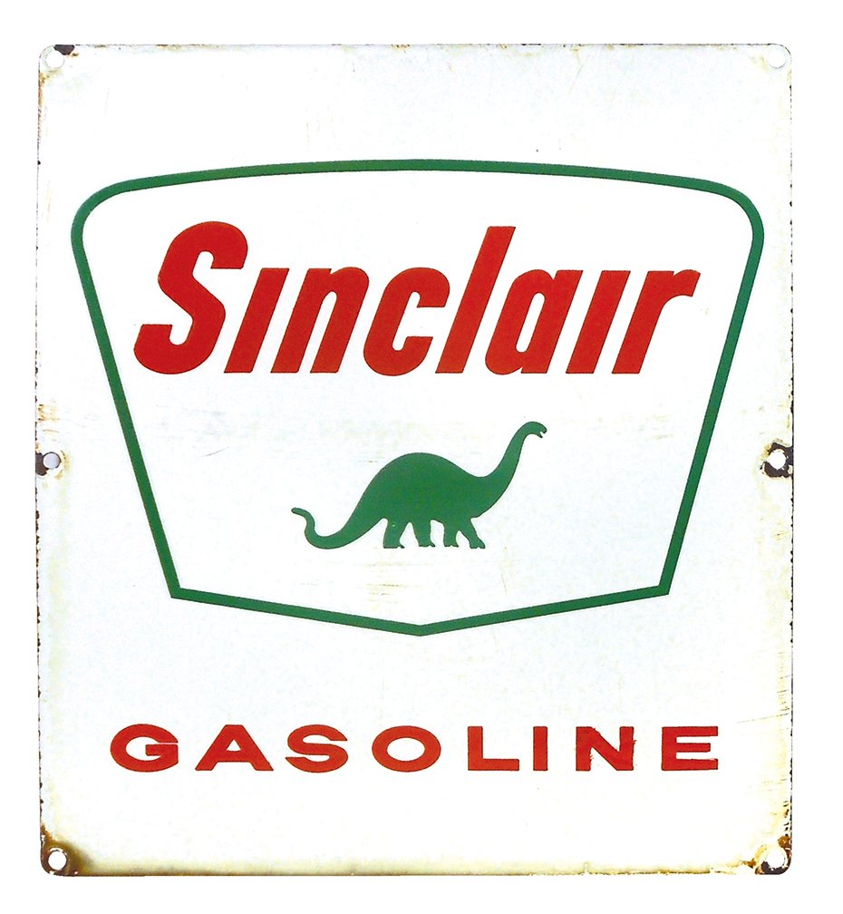 Gasoline pump plate, Sinclair, SSP, VG+ cond w/minor (1 of 1)