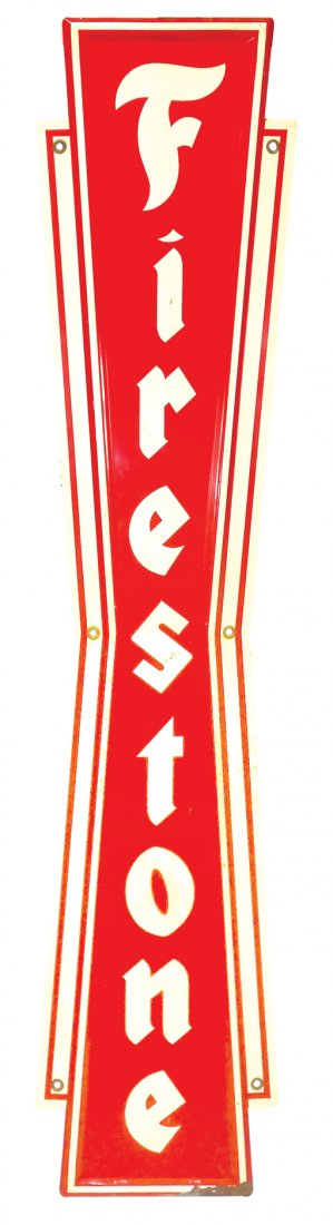 Automotive sign, Firestone, embossed diecut  metal (1 of 1)