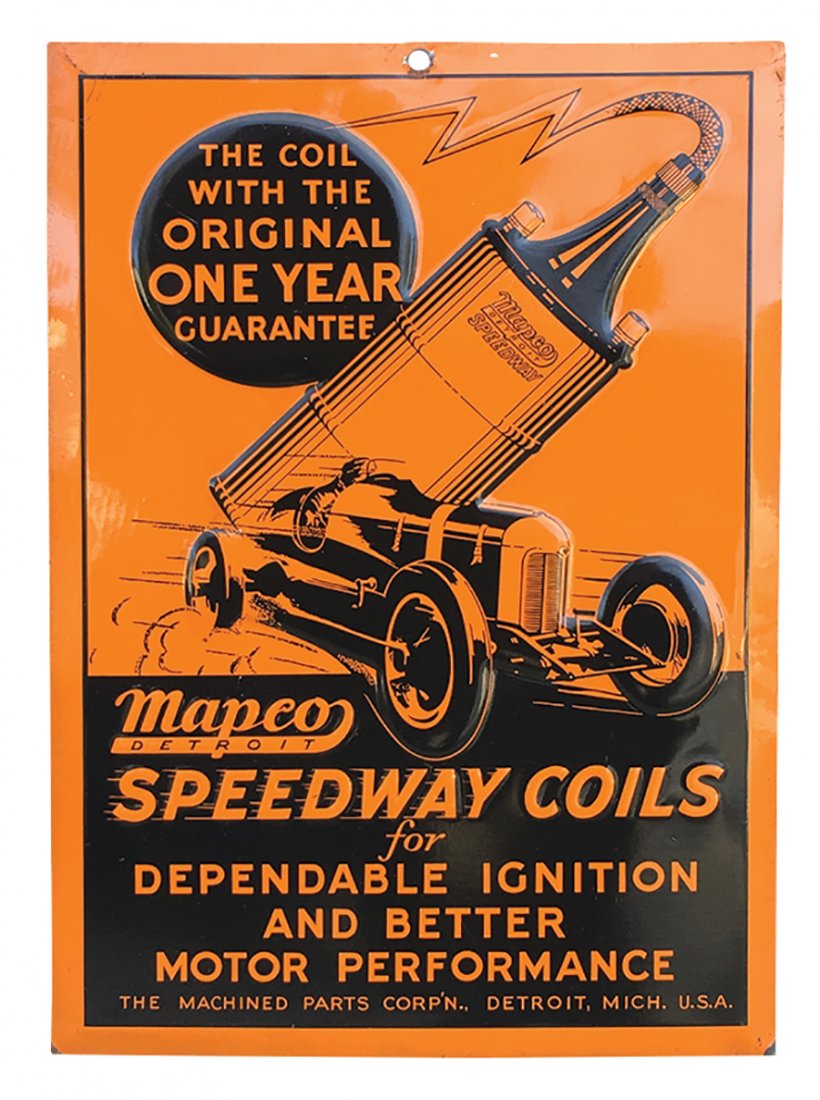Automotive sign, Mapco Speedway Coils, embossed tin w/r (1 of 1)