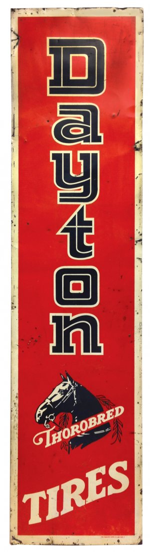 Automotive sign, Dayton Thorobred Tires, mfgd by Fogart (1 of 1)