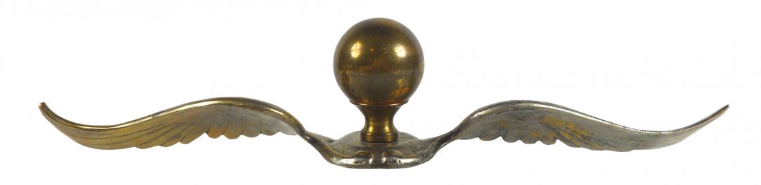 Mascot hood ornament, wings w/ball center, mfgd by Moto (1 of 1)