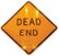 Automotive road sign, DEAD END, stamped steel w/reflect
