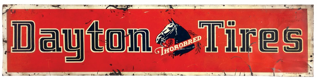 Automotive sign, Dayton Thorobred Tires, mfgd by Fogart (1 of 1)