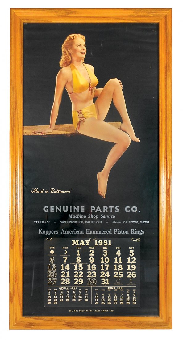 Automotive calendar, Genuine Parts Co.-San Francisco, C (1 of 1)