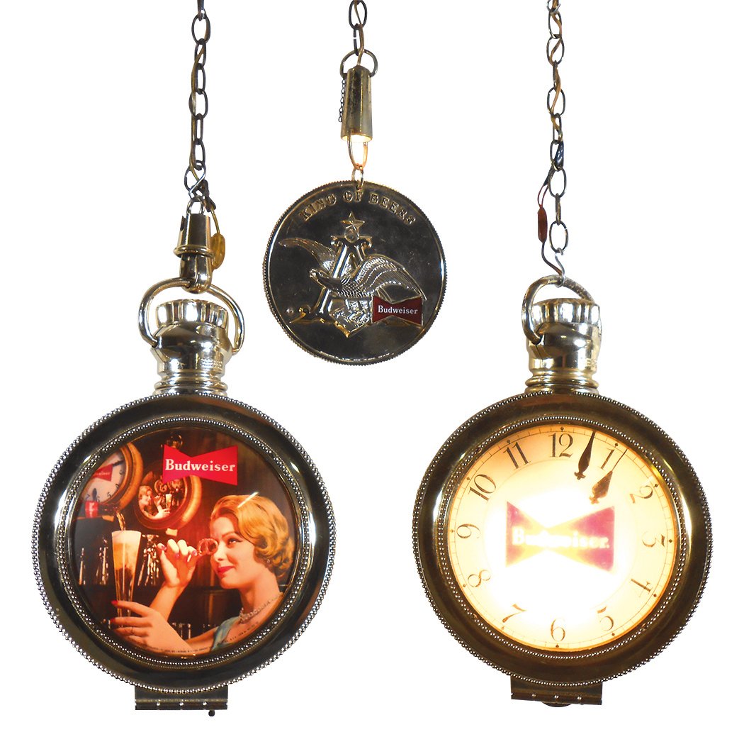 Breweriana sign & clock (2), Budweiser light-up clock & (1 of 2)