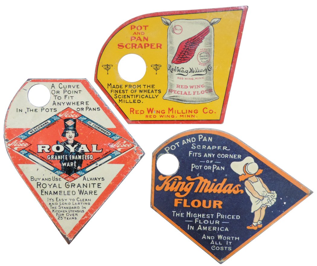 Advertising pot scrapers (3), Red Wing Milling Co., (1 of 1)
