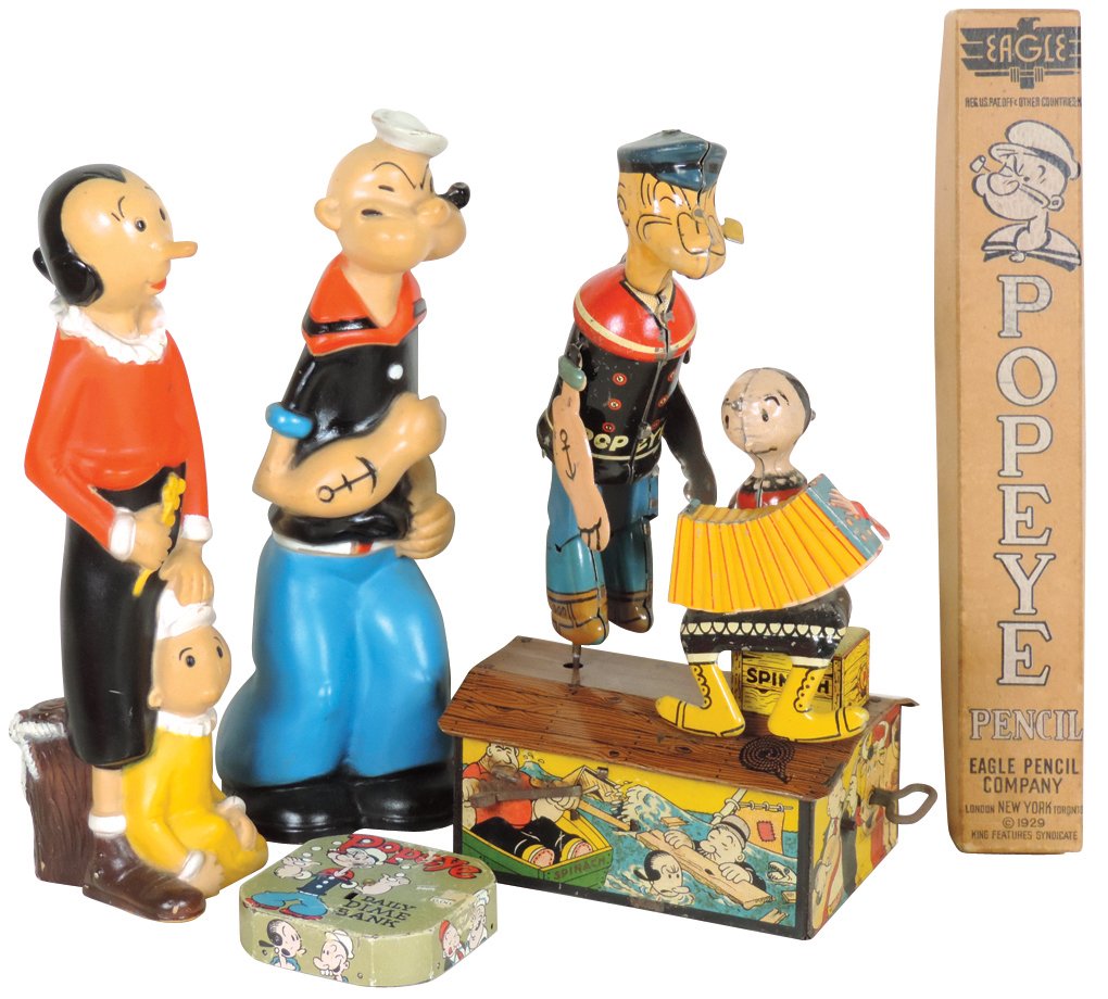Toys, all Popeye, Marx Popeye & Olive Oil Jiggers, (1 of 1)