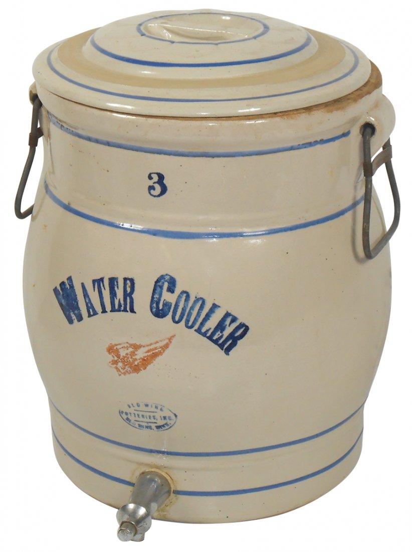 Stoneware, Red Wing Water Cooler, 3 gal w/small wing, (1 of 1)