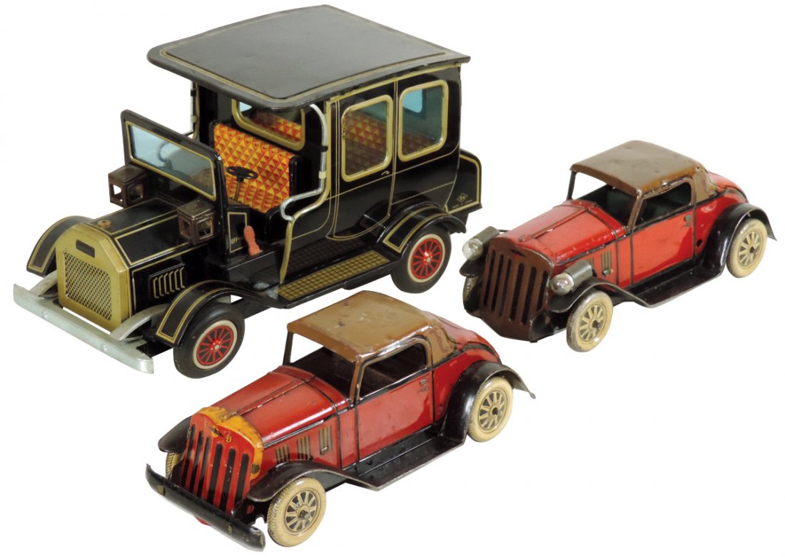 Toy cars (3), all tin litho, Marx Coupe, windup w/B-O (1 of 1)