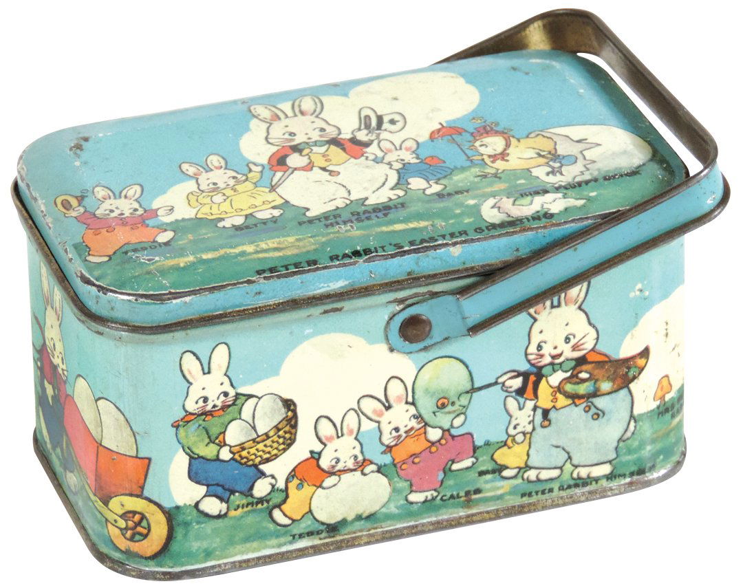 Children's Easter tin, Peter Rabbit's Easter Greeting, (1 of 1)