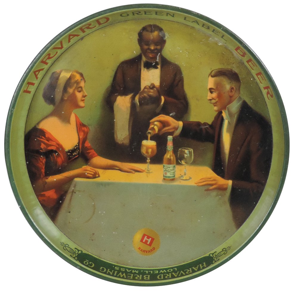 Breweriana tray, Harvard Green Label Beer, from the (1 of 1)