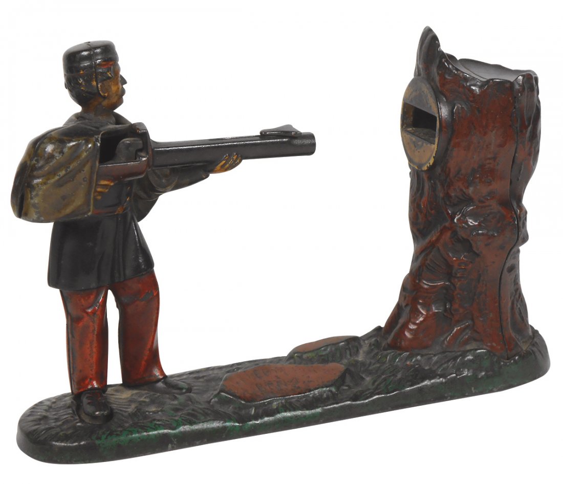 Mechanical bank, Creedmoor, cast iron w/orig paint, (1 of 1)