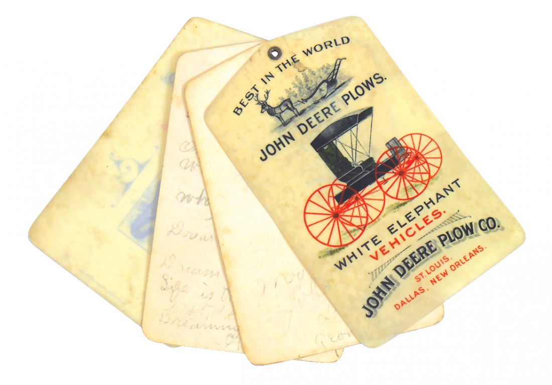 John Deere Plow Co. celluloid  pocket notebook, (1 of 2)